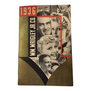 1936 William Wrigley Jr Chewing Gum Salesman Card With Juicy Fruit Gum Stick